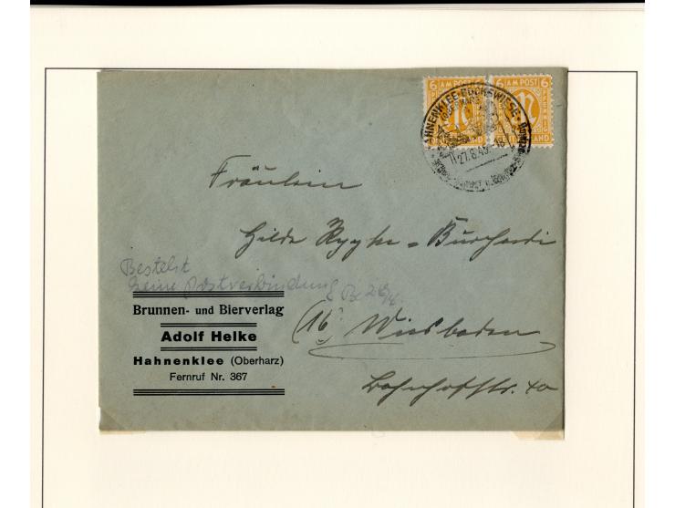 1945/46, kleine Sammlung "AM-POST" mit 28 Briefen, Karten und Ganzsachen, meist Teilbarfrankaturen mit interssanten und besse