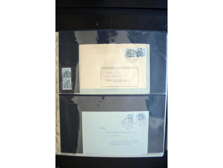 1948, interessante Sammlung "Band/Nezt-Aufdrucke" mit ca. 150 Briefen und Karten, dabei viele Einzel- und Mehrfachfrankaturen