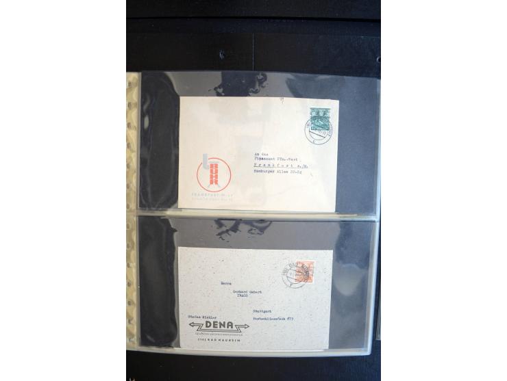 1948, interessante Sammlung "Band/Nezt-Aufdrucke" mit ca. 150 Briefen und Karten, dabei viele Einzel- und Mehrfachfrankaturen