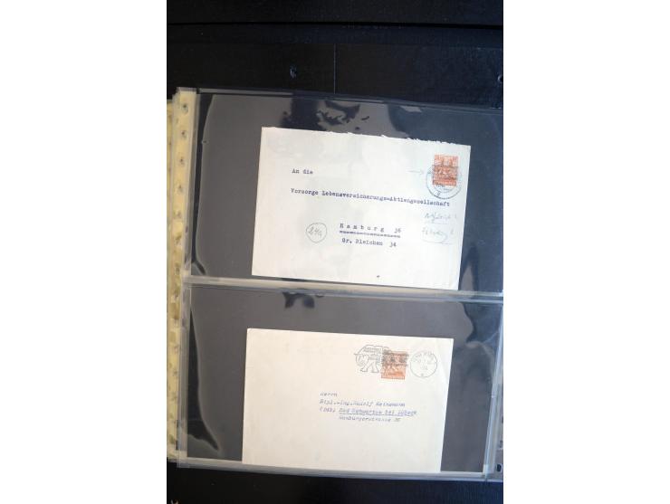 1948, interessante Sammlung "Band/Nezt-Aufdrucke" mit ca. 150 Briefen und Karten, dabei viele Einzel- und Mehrfachfrankaturen