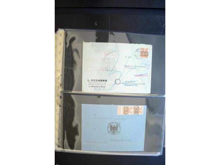 1948, interessante Sammlung "Band/Nezt-Aufdrucke" mit ca. 150 Briefen und Karten, dabei viele Einzel- und Mehrfachfrankaturen