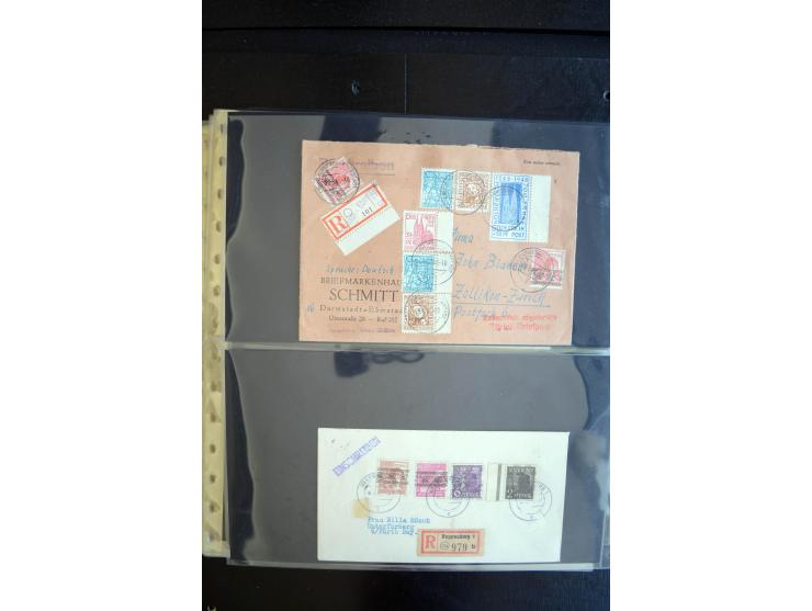 1948, interessante Sammlung "Band/Nezt-Aufdrucke" mit ca. 150 Briefen und Karten, dabei viele Einzel- und Mehrfachfrankaturen
