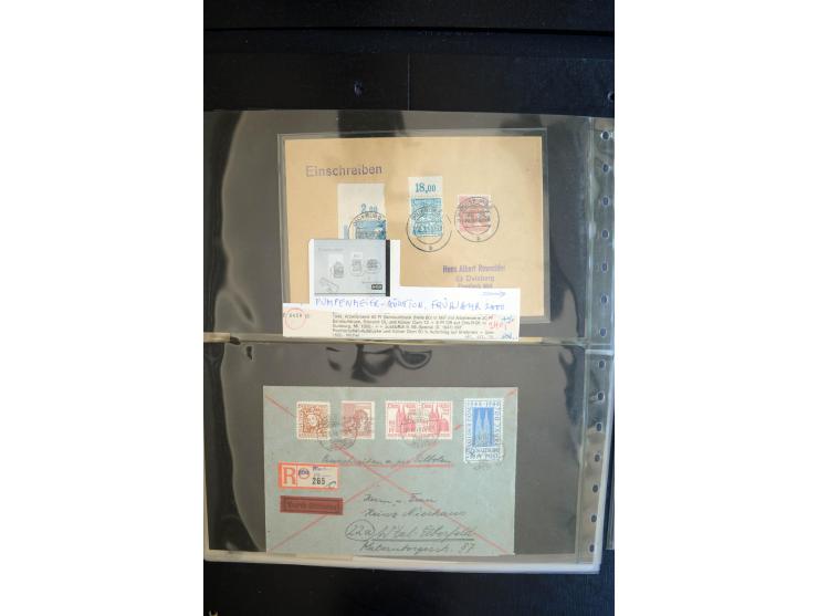 1948, interessante Sammlung "Band/Nezt-Aufdrucke" mit ca. 150 Briefen und Karten, dabei viele Einzel- und Mehrfachfrankaturen