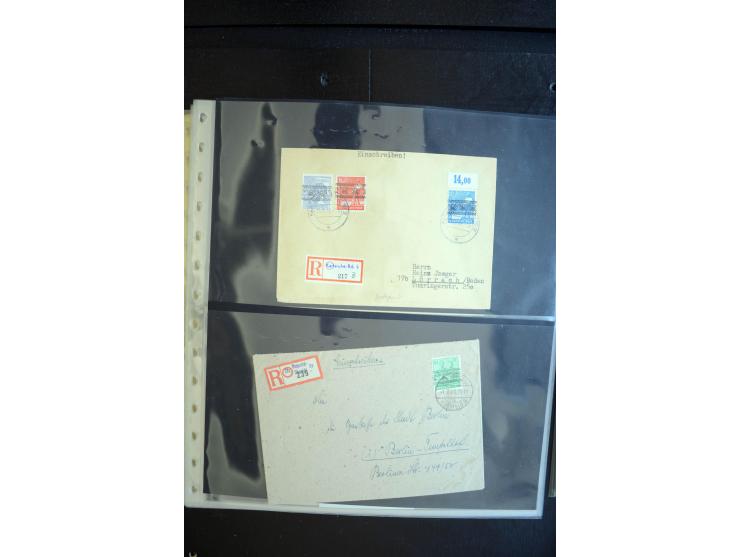 1948, interessante Sammlung "Band/Nezt-Aufdrucke" mit ca. 150 Briefen und Karten, dabei viele Einzel- und Mehrfachfrankaturen