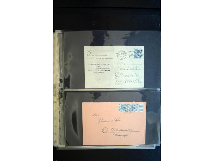 1948, interessante Sammlung "Band/Nezt-Aufdrucke" mit ca. 150 Briefen und Karten, dabei viele Einzel- und Mehrfachfrankaturen