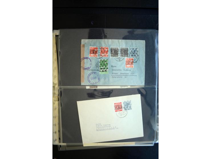 1948, interessante Sammlung "Band/Nezt-Aufdrucke" mit ca. 150 Briefen und Karten, dabei viele Einzel- und Mehrfachfrankaturen