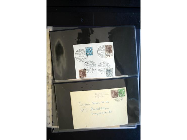 1948, interessante Sammlung "Band/Nezt-Aufdrucke" mit ca. 150 Briefen und Karten, dabei viele Einzel- und Mehrfachfrankaturen