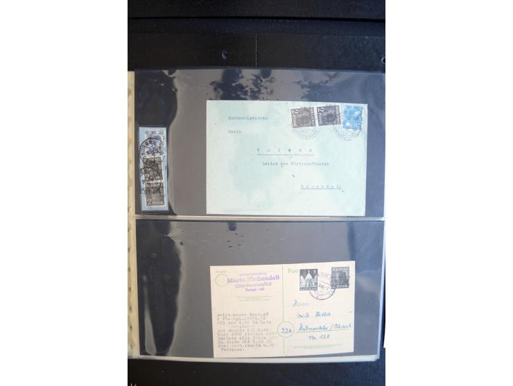 1948, interessante Sammlung "Band/Nezt-Aufdrucke" mit ca. 150 Briefen und Karten, dabei viele Einzel- und Mehrfachfrankaturen