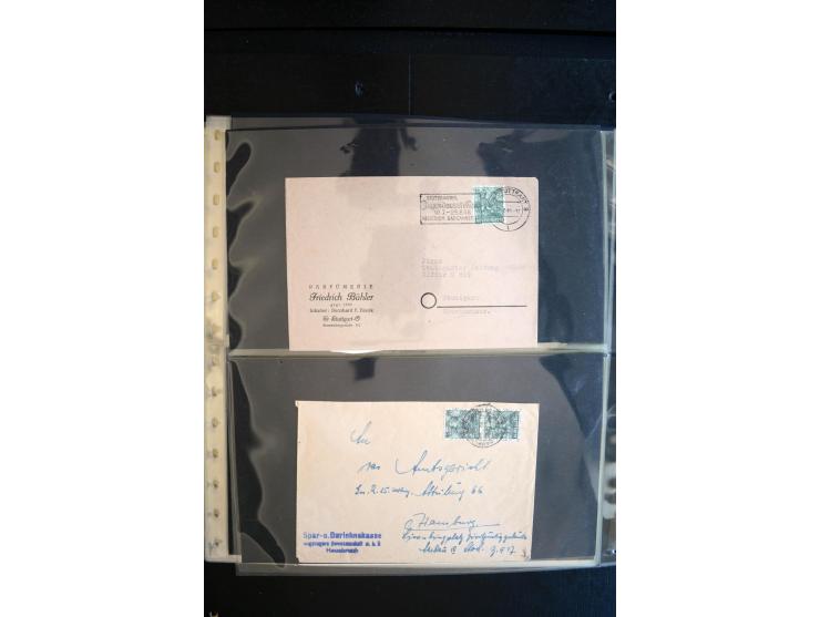 1948, interessante Sammlung "Band/Nezt-Aufdrucke" mit ca. 150 Briefen und Karten, dabei viele Einzel- und Mehrfachfrankaturen
