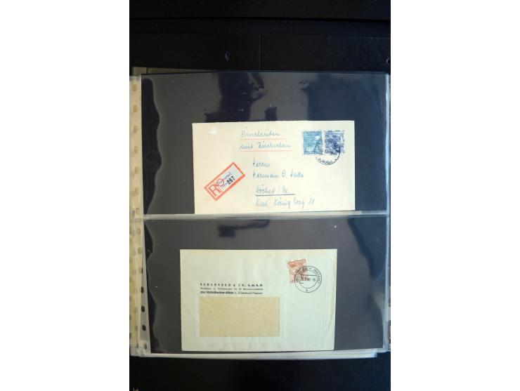 1948, interessante Sammlung "Band/Nezt-Aufdrucke" mit ca. 150 Briefen und Karten, dabei viele Einzel- und Mehrfachfrankaturen