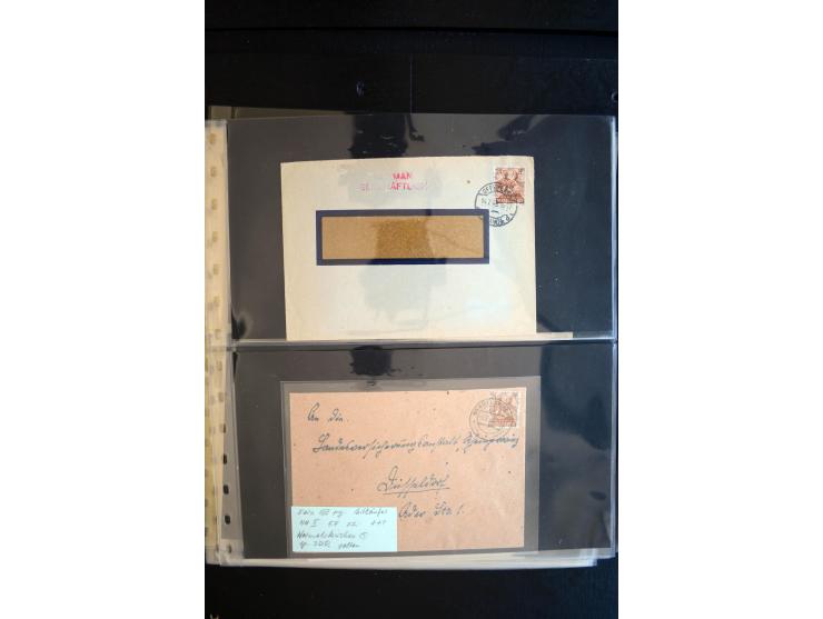 1948, interessante Sammlung "Band/Nezt-Aufdrucke" mit ca. 150 Briefen und Karten, dabei viele Einzel- und Mehrfachfrankaturen