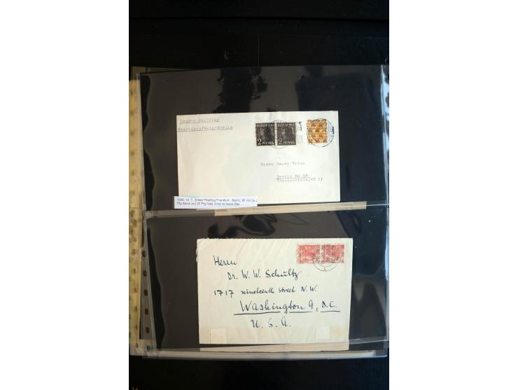 1948, interessante Sammlung "Band/Nezt-Aufdrucke" mit ca. 150 Briefen und Karten, dabei viele Einzel- und Mehrfachfrankaturen