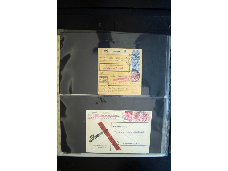 1948, interessante Sammlung "Band/Nezt-Aufdrucke" mit ca. 150 Briefen und Karten, dabei viele Einzel- und Mehrfachfrankaturen