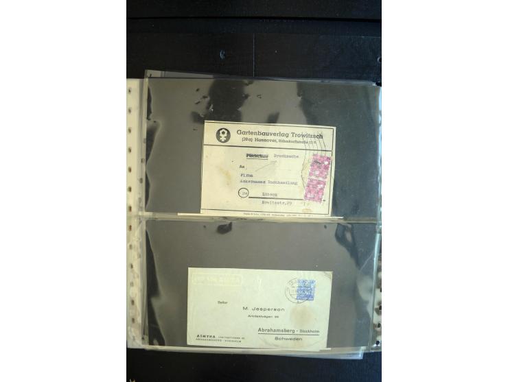 1948, interessante Sammlung "Band/Nezt-Aufdrucke" mit ca. 150 Briefen und Karten, dabei viele Einzel- und Mehrfachfrankaturen