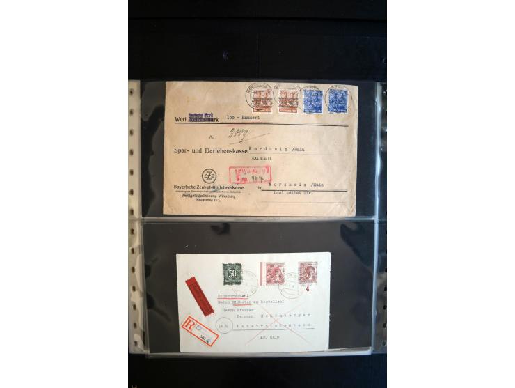 1948, interessante Sammlung "Band/Nezt-Aufdrucke" mit ca. 150 Briefen und Karten, dabei viele Einzel- und Mehrfachfrankaturen