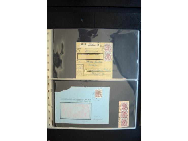 1948, interessante Sammlung "Band/Nezt-Aufdrucke" mit ca. 150 Briefen und Karten, dabei viele Einzel- und Mehrfachfrankaturen
