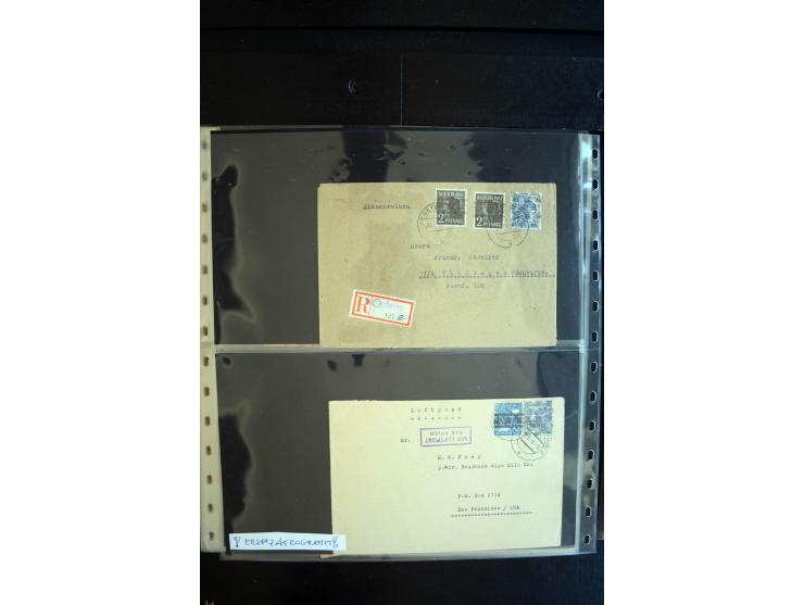 1948, interessante Sammlung "Band/Nezt-Aufdrucke" mit ca. 150 Briefen und Karten, dabei viele Einzel- und Mehrfachfrankaturen