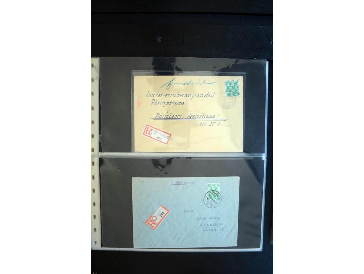 1948, interessante Sammlung "Band/Nezt-Aufdrucke" mit ca. 150 Briefen und Karten, dabei viele Einzel- und Mehrfachfrankaturen