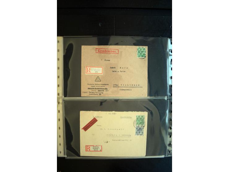 1948, interessante Sammlung "Band/Nezt-Aufdrucke" mit ca. 150 Briefen und Karten, dabei viele Einzel- und Mehrfachfrankaturen