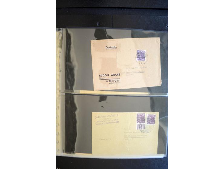 1948, interessante Sammlung "Band/Nezt-Aufdrucke" mit ca. 150 Briefen und Karten, dabei viele Einzel- und Mehrfachfrankaturen