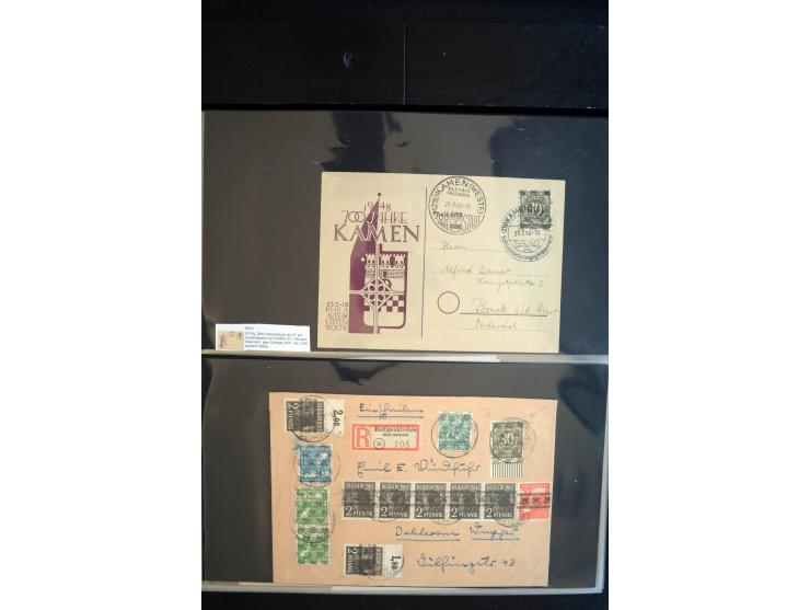 1948, interessante Sammlung "Band/Nezt-Aufdrucke" mit ca. 150 Briefen und Karten, dabei viele Einzel- und Mehrfachfrankaturen