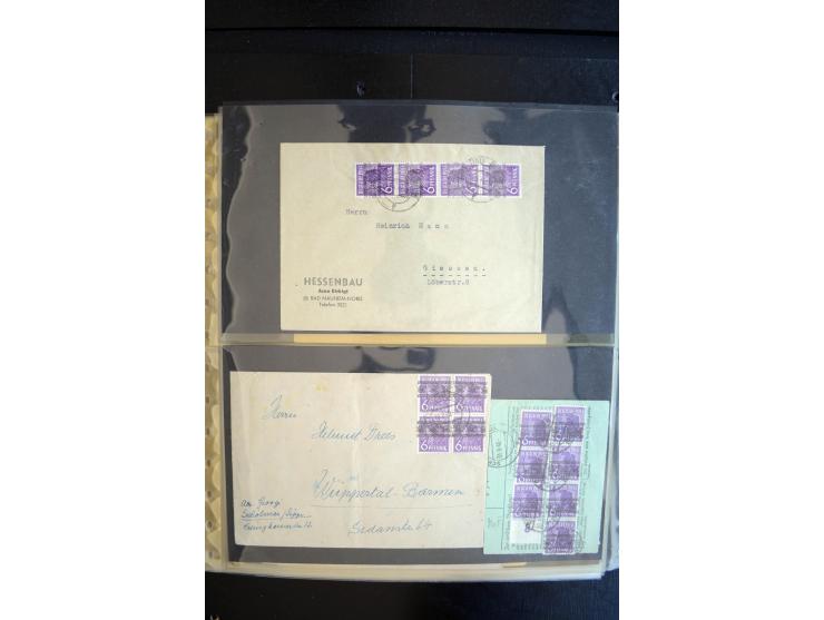 1948, interessante Sammlung "Band/Nezt-Aufdrucke" mit ca. 150 Briefen und Karten, dabei viele Einzel- und Mehrfachfrankaturen
