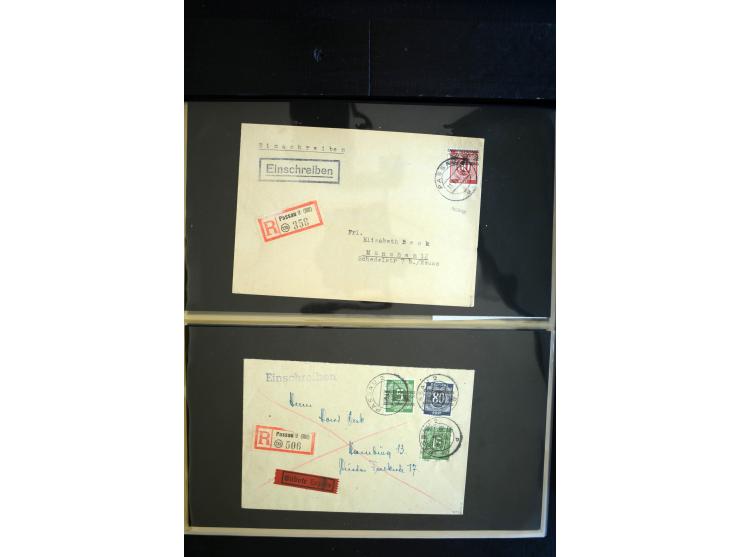 1948, interessante Sammlung "Band/Nezt-Aufdrucke" mit ca. 150 Briefen und Karten, dabei viele Einzel- und Mehrfachfrankaturen