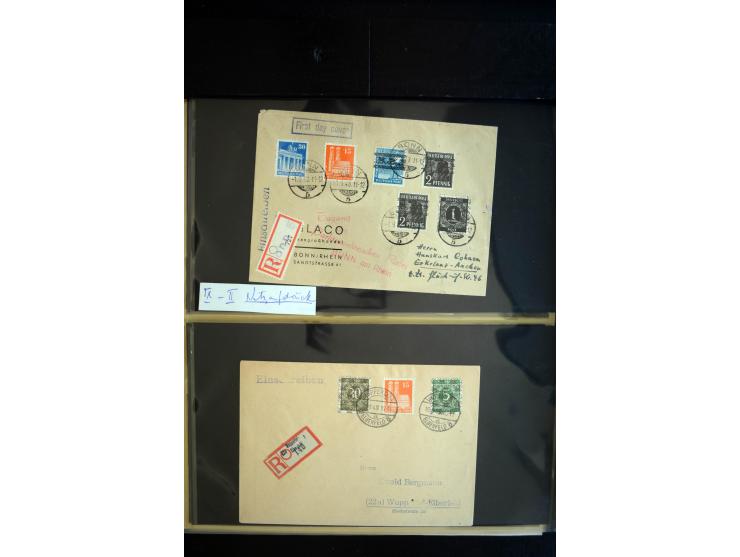 1948, interessante Sammlung "Band/Nezt-Aufdrucke" mit ca. 150 Briefen und Karten, dabei viele Einzel- und Mehrfachfrankaturen