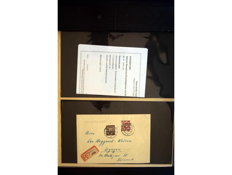 1948, interessante Sammlung "Band/Nezt-Aufdrucke" mit ca. 150 Briefen und Karten, dabei viele Einzel- und Mehrfachfrankaturen