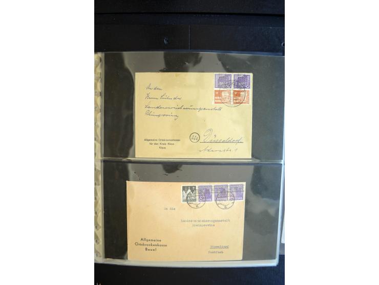 1948, interessante Sammlung "Band/Nezt-Aufdrucke" mit ca. 150 Briefen und Karten, dabei viele Einzel- und Mehrfachfrankaturen