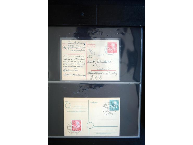 1948, interessante Sammlung "Band/Nezt-Aufdrucke" mit ca. 150 Briefen und Karten, dabei viele Einzel- und Mehrfachfrankaturen