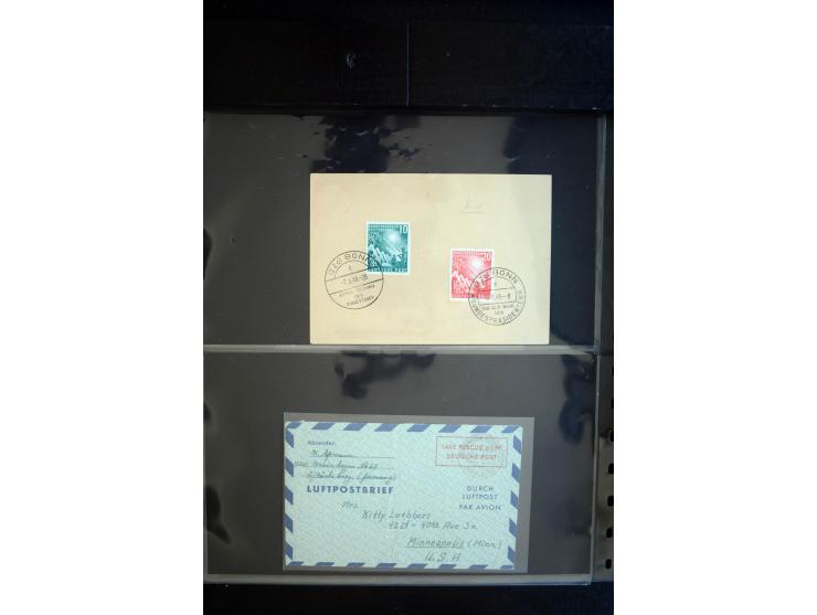1948, interessante Sammlung "Band/Nezt-Aufdrucke" mit ca. 150 Briefen und Karten, dabei viele Einzel- und Mehrfachfrankaturen