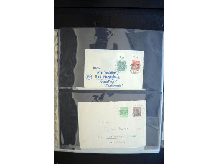 1948, interessante Sammlung "Band/Nezt-Aufdrucke" mit ca. 150 Briefen und Karten, dabei viele Einzel- und Mehrfachfrankaturen