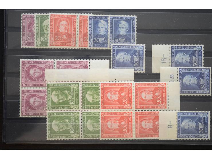1949/60, postfrische und etwas gestempelte Partie, dabei u.a. Mi.-Nr. 113-15 (14), 116 (11), 117-20 (6), 121-22 (4), 147 (31)