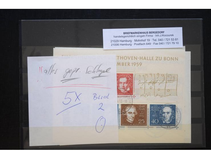 1949/60, postfrische und etwas gestempelte Partie, dabei u.a. Mi.-Nr. 113-15 (14), 116 (11), 117-20 (6), 121-22 (4), 147 (31)