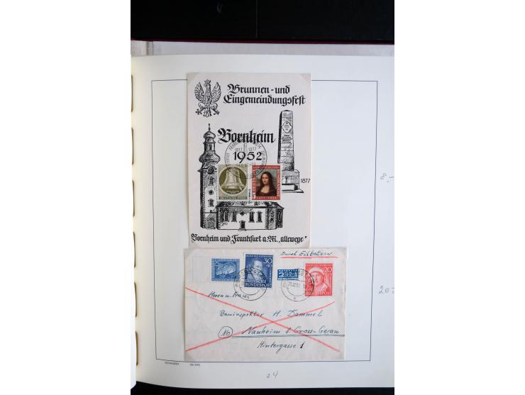 1949/67, reichhaltige Sammlung Briefe, Karten und FDC, dabei gute Frankaturen, Einzelfrankaturen, Mehrfachfrankaturen, waager