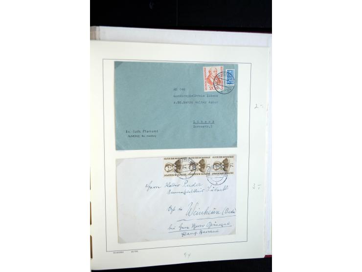 1949/67, reichhaltige Sammlung Briefe, Karten und FDC, dabei gute Frankaturen, Einzelfrankaturen, Mehrfachfrankaturen, waager
