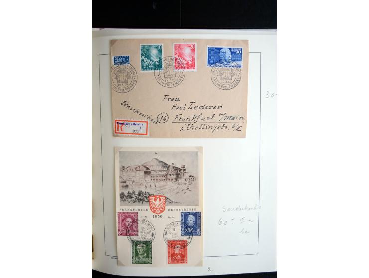 1949/67, reichhaltige Sammlung Briefe, Karten und FDC, dabei gute Frankaturen, Einzelfrankaturen, Mehrfachfrankaturen, waager