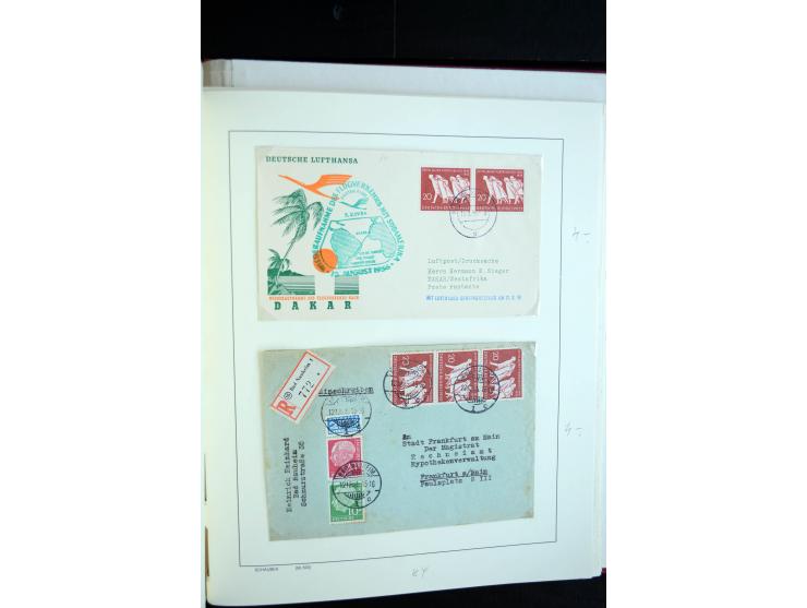 1949/67, reichhaltige Sammlung Briefe, Karten und FDC, dabei gute Frankaturen, Einzelfrankaturen, Mehrfachfrankaturen, waager