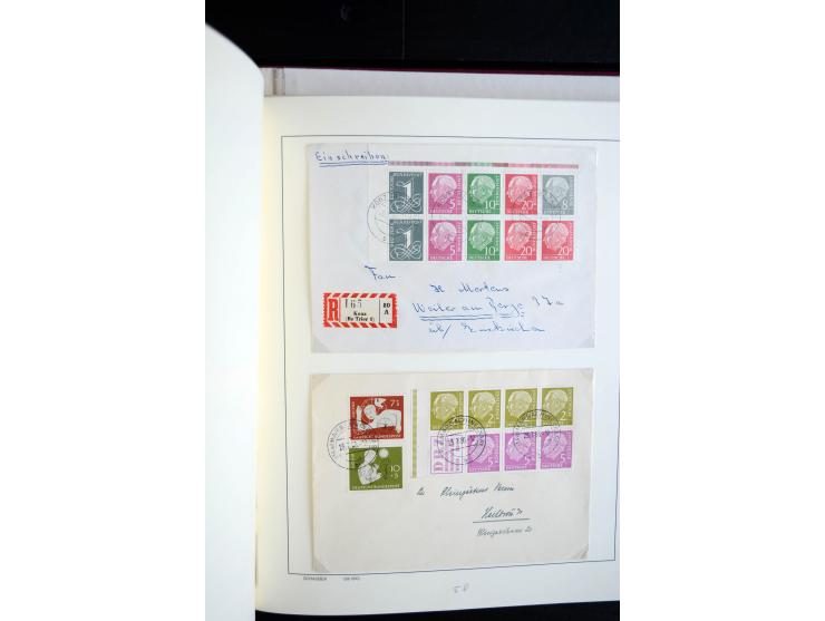 1949/67, reichhaltige Sammlung Briefe, Karten und FDC, dabei gute Frankaturen, Einzelfrankaturen, Mehrfachfrankaturen, waager