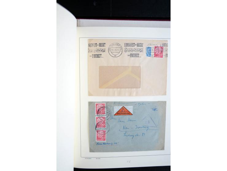 1949/67, reichhaltige Sammlung Briefe, Karten und FDC, dabei gute Frankaturen, Einzelfrankaturen, Mehrfachfrankaturen, waager