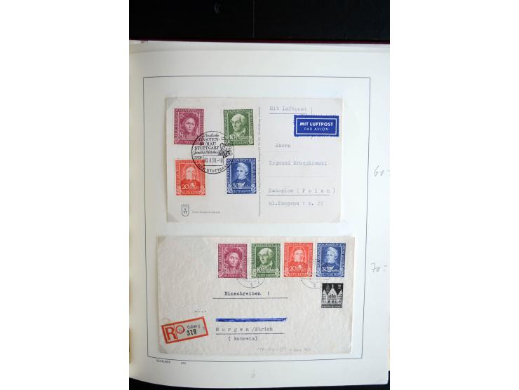 1949/67, reichhaltige Sammlung Briefe, Karten und FDC, dabei gute Frankaturen, Einzelfrankaturen, Mehrfachfrankaturen, waager
