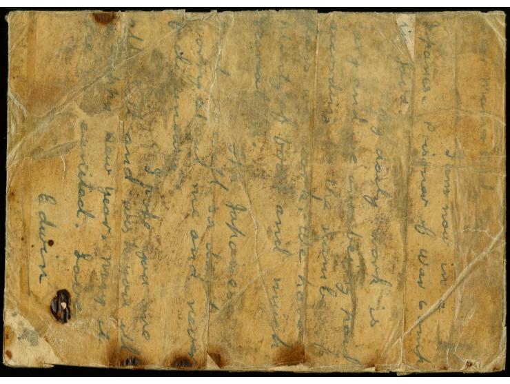 MISCELLANEOUS ITEMS: 1943, Crash cover from a Japanese POW camp on Java to Wales with violet "DAMAGED BY FIRE IN TRANSIT"; th