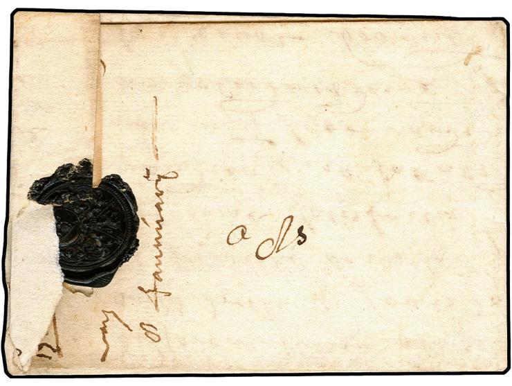 1701, entire letter from Luxemburg to Bruxelles with manuscript notation "4 s" (sols), very fine and scarce