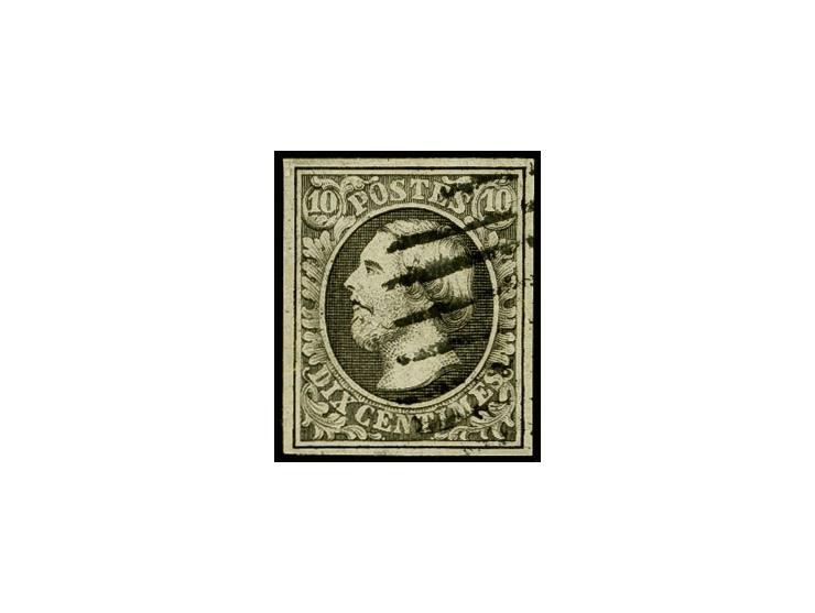 10 c. grey-black with "Grande Retouche" no. 9, good to large margins, neatly cancelled, leaving the face almost completely fr