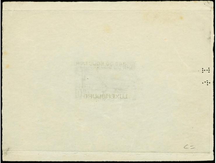 1921, View of Luxembourg, die proof in black with white value tablet on sunken paper, fine and scarce