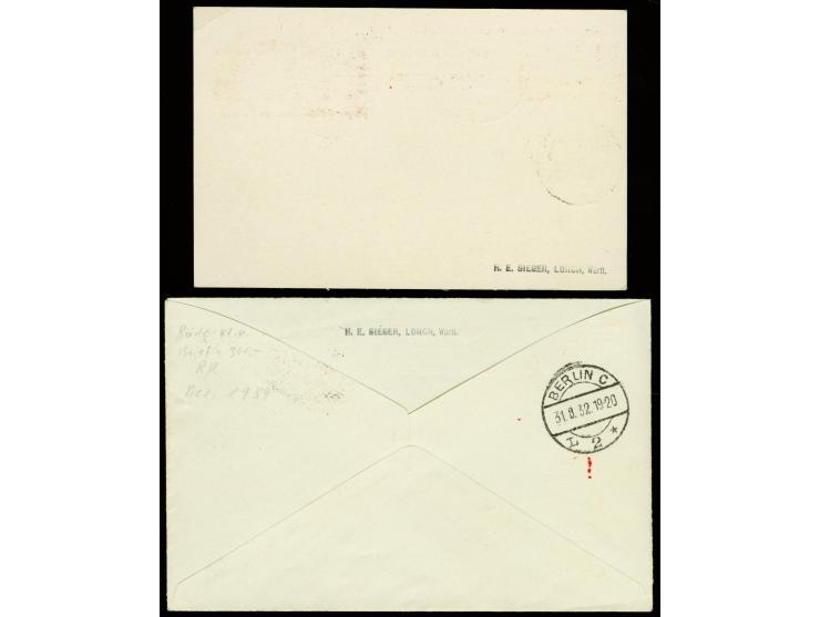 1932, Polarflight 50 k. and 1 r. on expedition card resp. cover