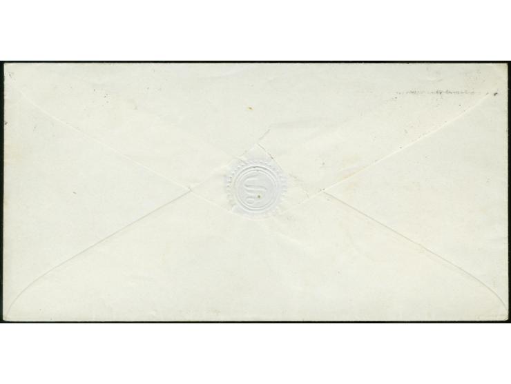 10 kopeck rose-carmine, roulette I, two singles each with pen cross and tied by cds. "HELSINGFORS 9 9 1861" to small envelope