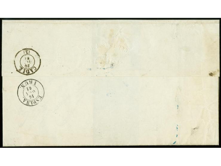 10 kopeck rose as horizontal pair, roulette I, tied by cds. "HELSINGFORS 8 10 1861" with additional strokes to cover via Prus