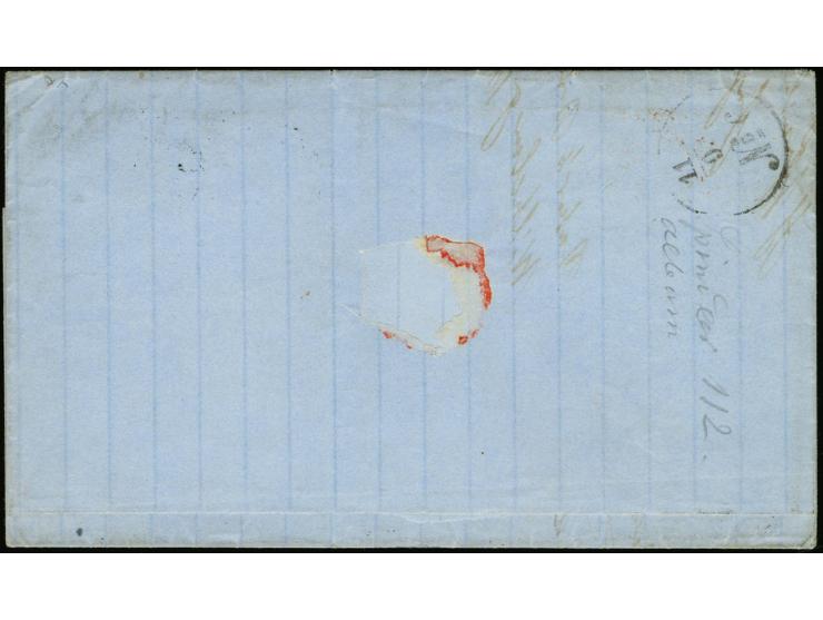 10 kopeck carmine-red, roulette II, two singles tied by cds. "WIBORG 7 9 1863" to folded lettersheet via St. Petersburg to Lü